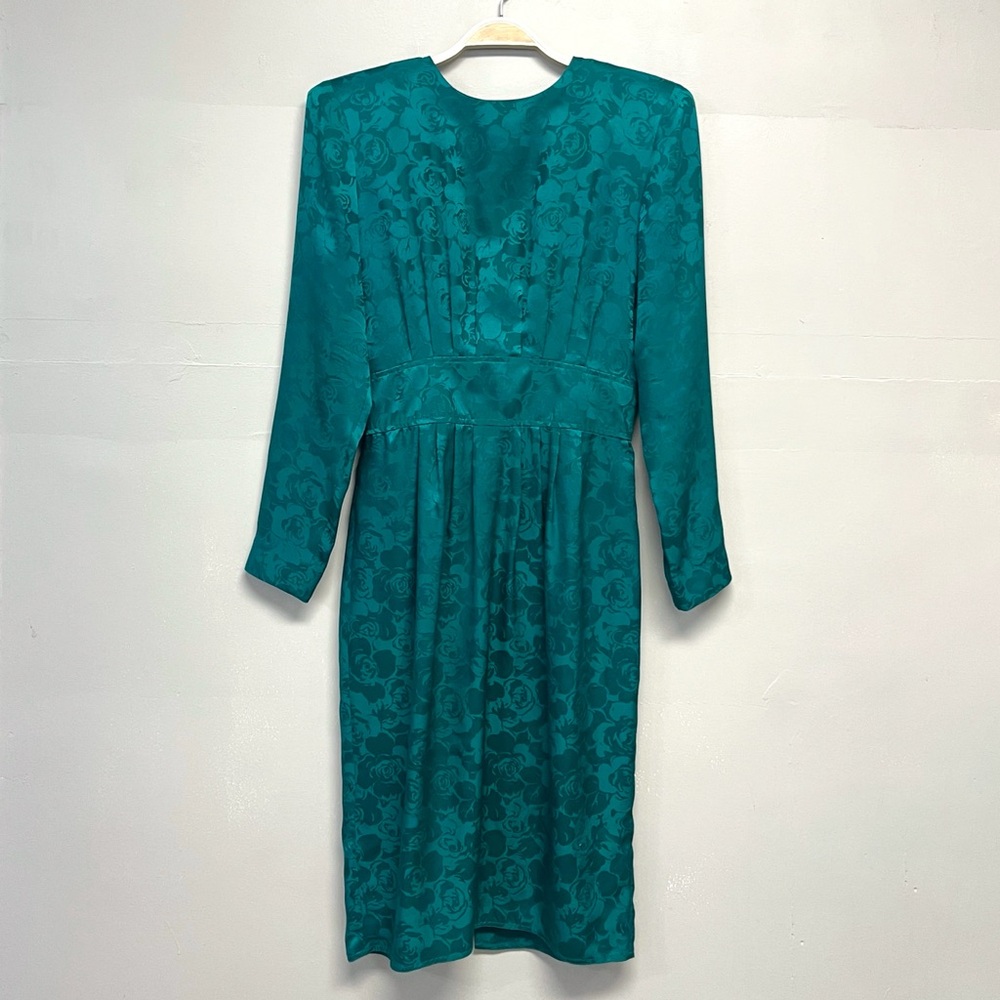 Vintage Silk Floral Long Sleeve Dress